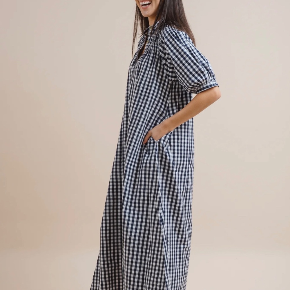 Simple Tuesday Colette navy gingham dress - Picture 2 of 2